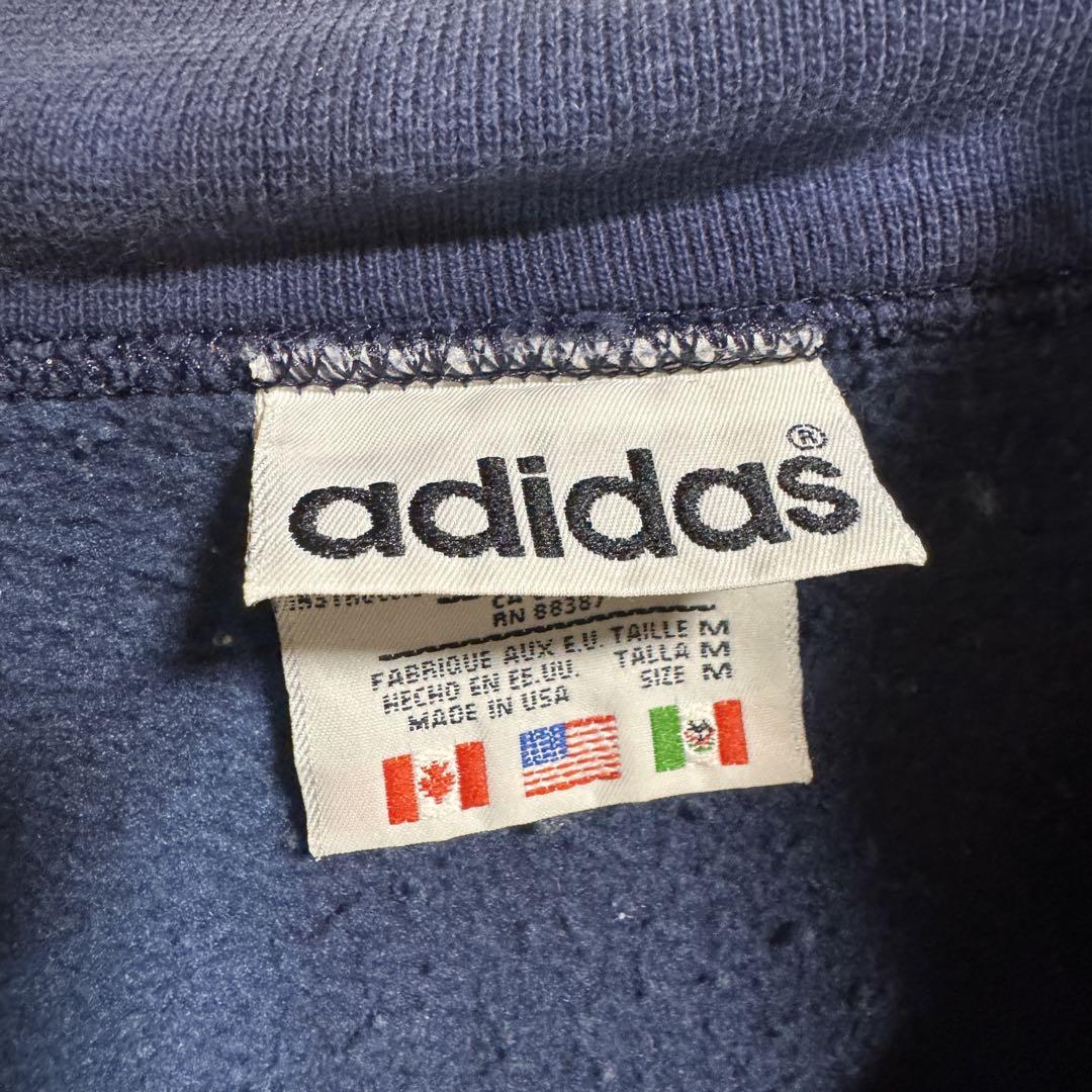 adidas アディダス スウェット 90s ハーフジップ 国旗タグ