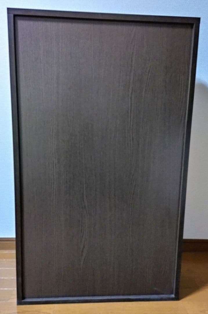 スライド扉収納棚 ダークブラウン ガラス扉付き 本棚 - メルカリ