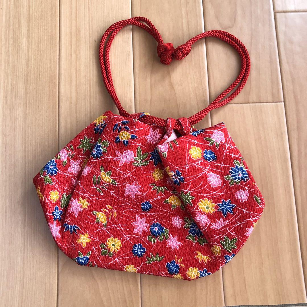 【限定セール！】 花柄刺繍 赤 和装用バッグ バッグ