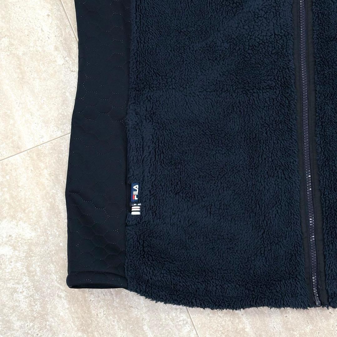 【フィラゴルフ】ボアベスト 5Lサイズ ネイビー フルジップ ロゴワッペン 【フィラゴルフ】ボアベスト 5Lサイズ ネイビー フルジップ ロゴワッペン