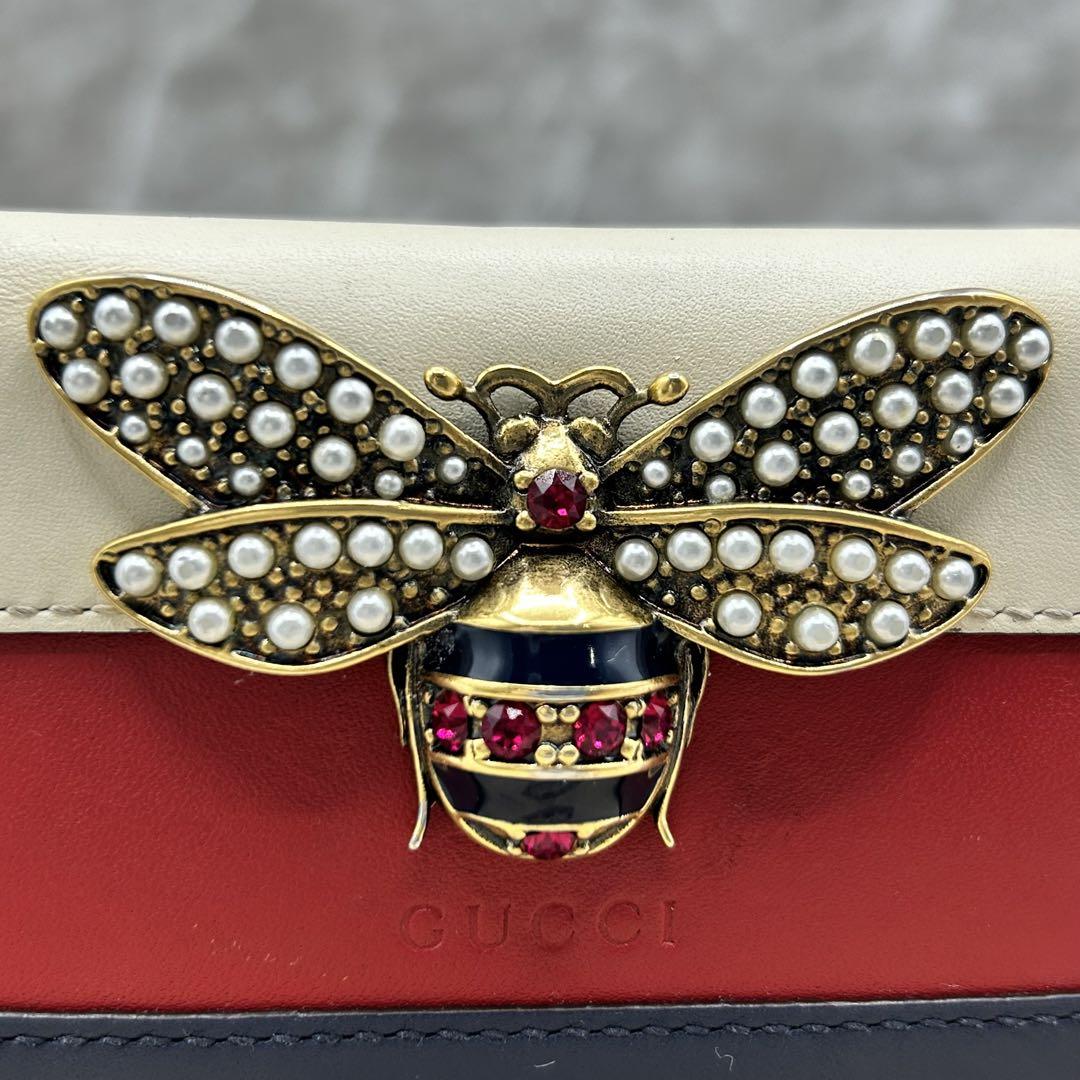 GUCCI グッチ 財布 レザー クイーン マーガレット ビー/ラウンド