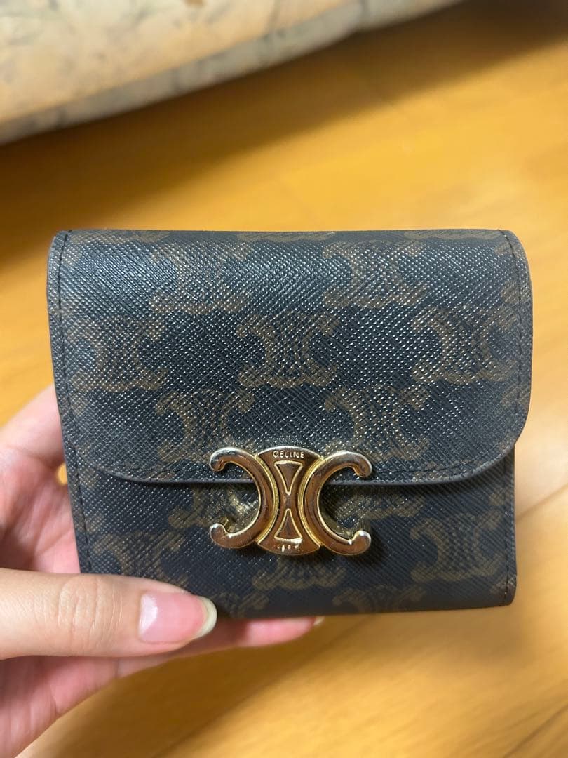 CELINE セリーヌ マカダム 総柄 トリオンフ 三つ折り財布