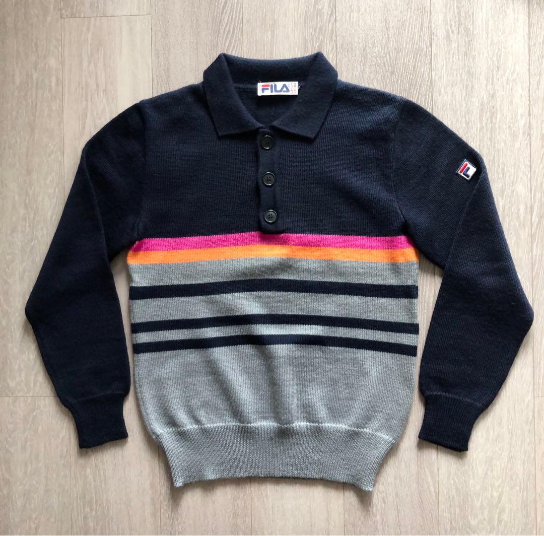 FILA フィラ ニットポロシャツ イタリア製 70sヴィンテージS FILA
