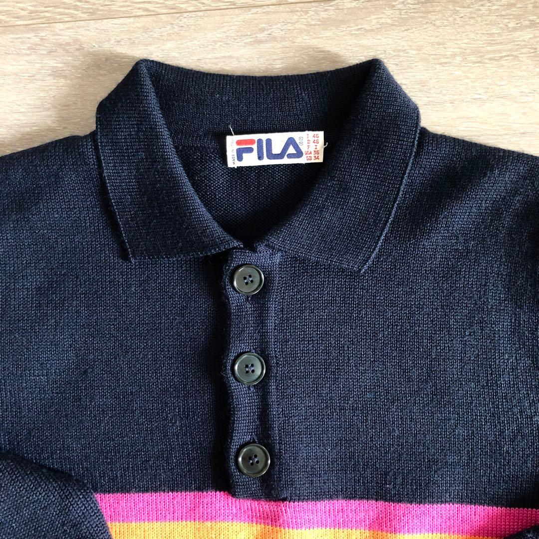 FILA フィラ ニットポロシャツ イタリア製 70sヴィンテージS FILA KANDAIZUMI_COM