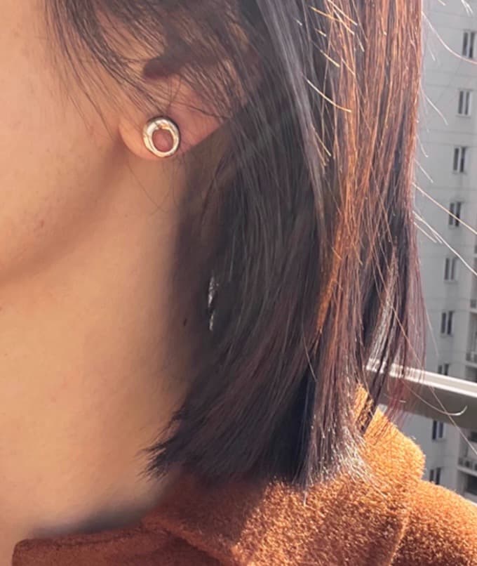 K18YG イエローゴールド ピアス 2way ダイヤモンド オーバル 18K