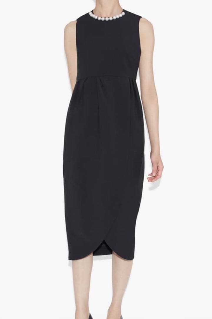 YOKO CHANヨーコチャン パールスリットラインドレス ワンピース 40 LL YOKOCHAN