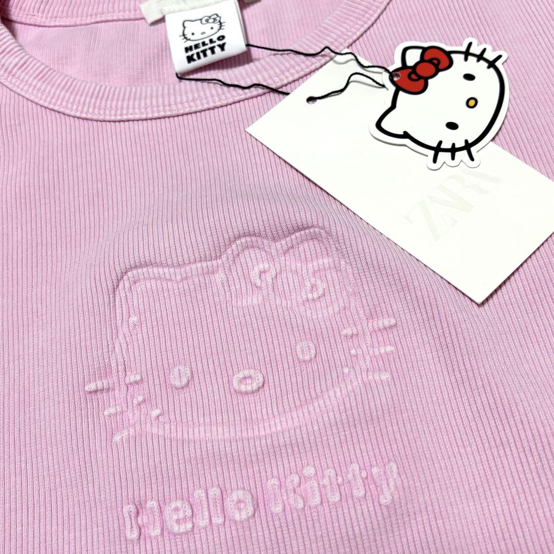 ZARA】ザラ L ハローキティ HELLOKITT ウォッシュ加工Tシャツ