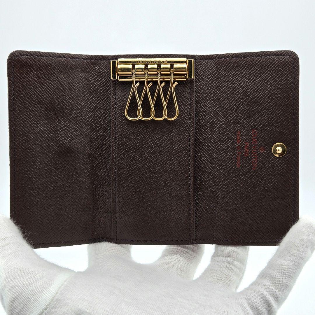 【美品】ルイヴィトン ミュルティクレ4 キーケース ダミエ エベヌ 4連