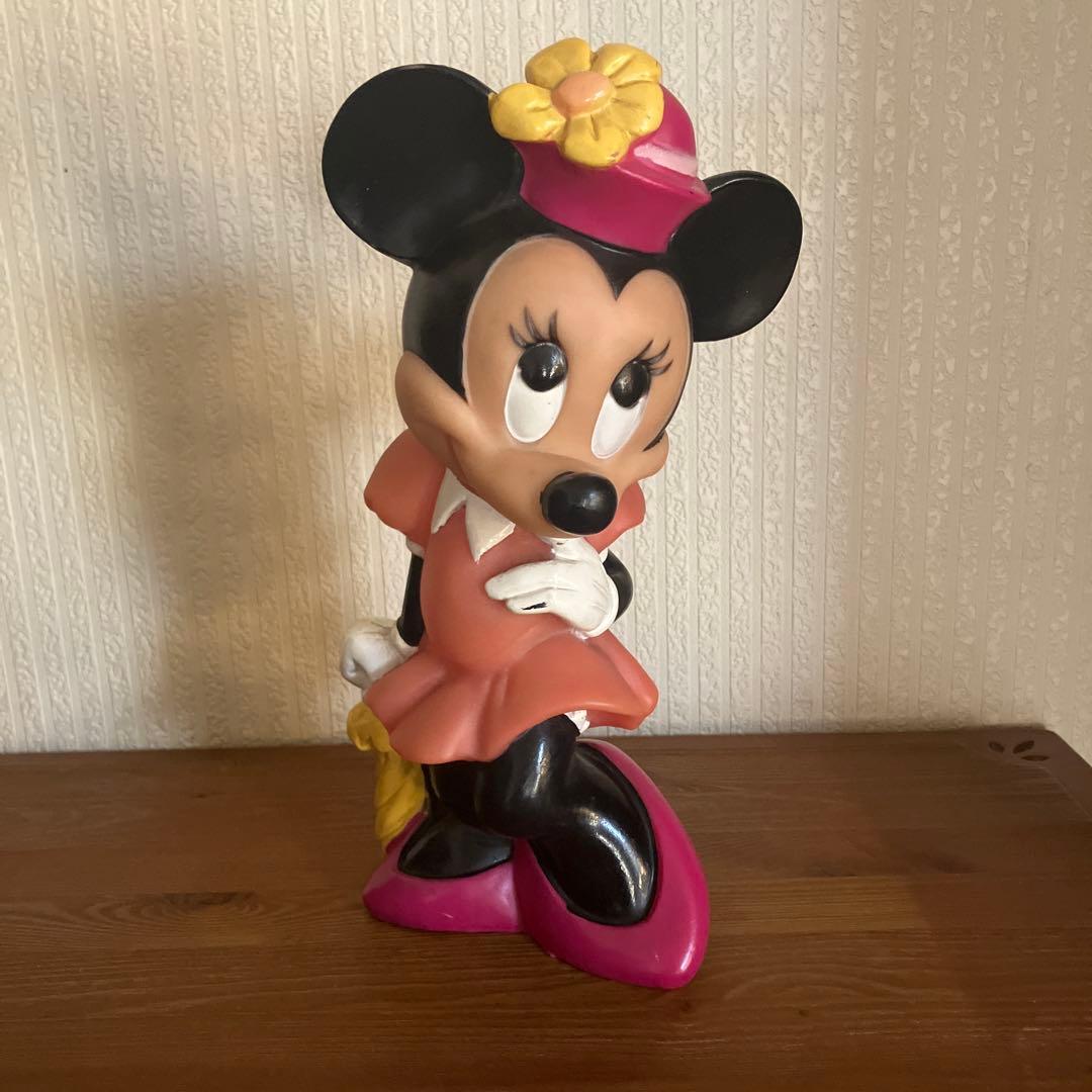 ディズニー　ミニー　マウス　貯金箱　ソフビ　フィギュア　ビンテージ　レトロ