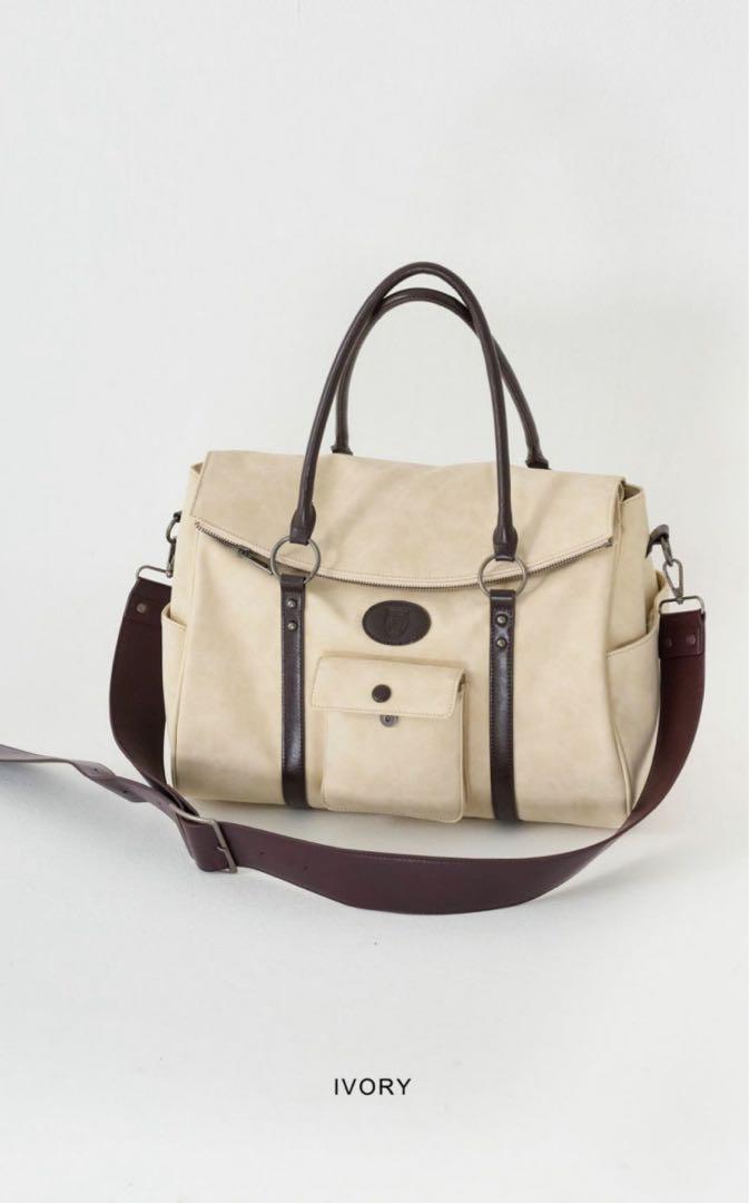 ショルダー付き トラベルバッグ TINA：JOJUN アイボリー新品未