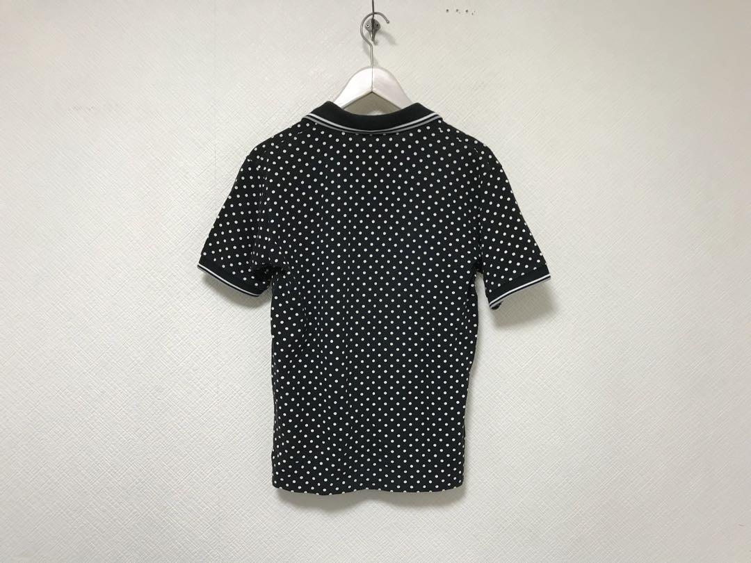 本物フレッドペリーFRED PERRYコットンロゴ刺繍水玉柄半袖