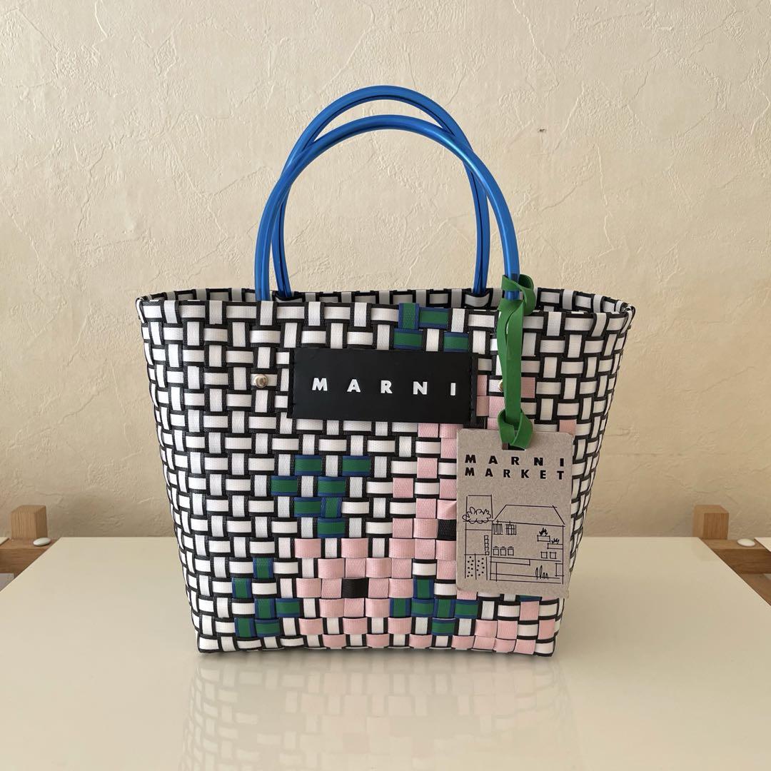 MARNI MARKET かごバッグ カラフル　フラワー