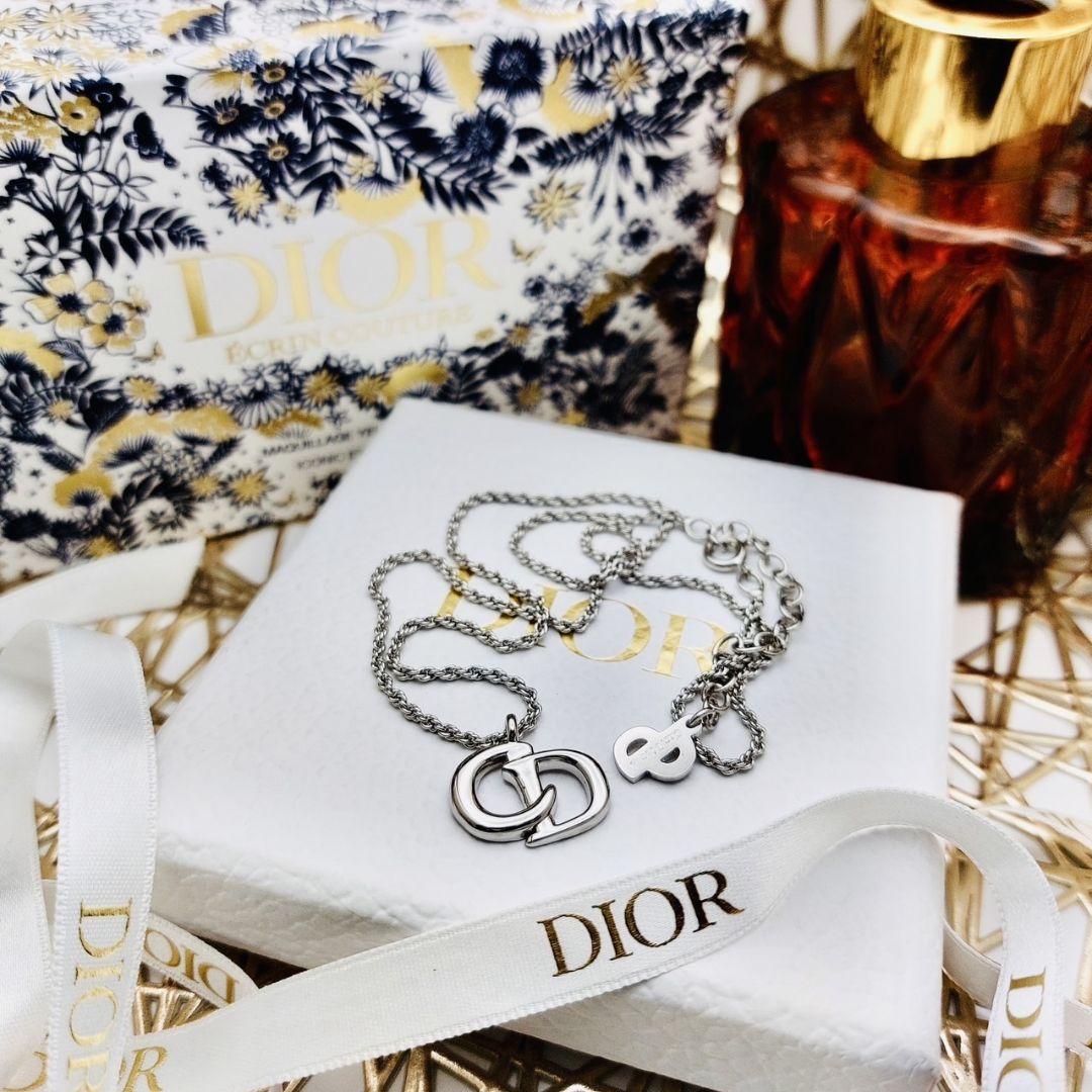 Christian Dior ディオール CDロゴ シルバー ネックレス