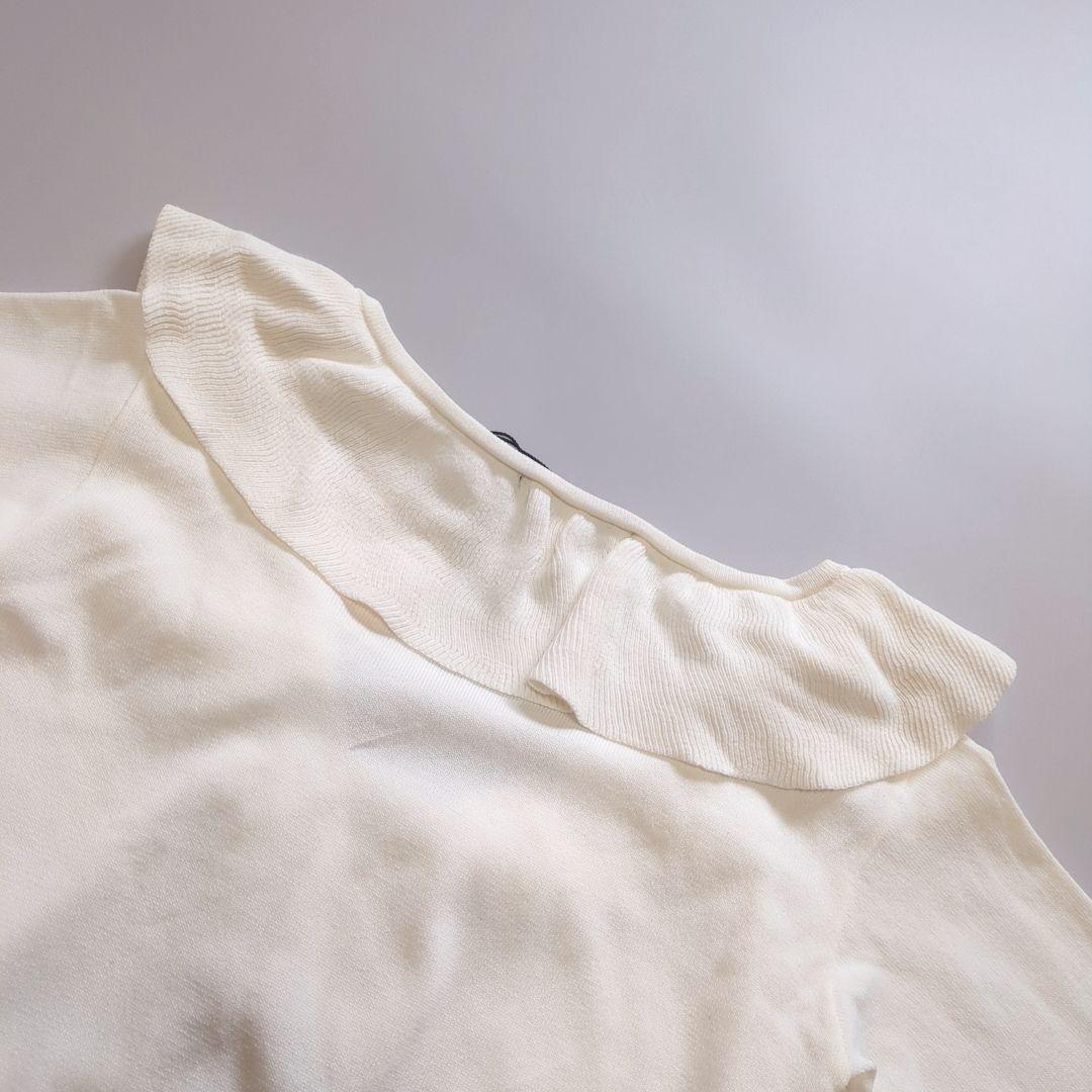 【未使用】エムミーエメ／M me eme ニット フリル リボン ビジューボタン