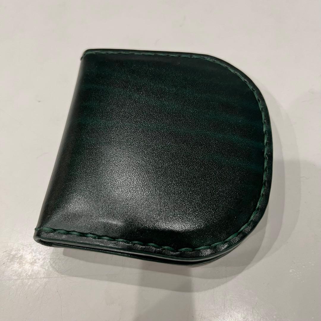 ダークグリーン レザー コインケース 未使用】コインケース コードバン