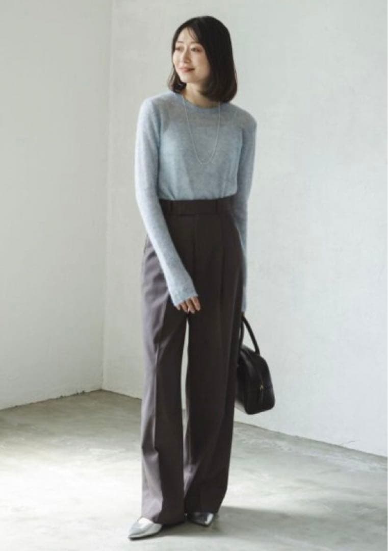 ノーブル エステルツイルストレッチスラックスパンツ