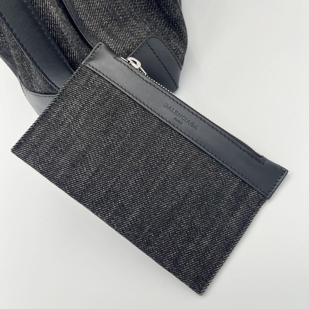 【美品/希少カラー】バレンシアガ　巾着ショルダーバッグ　黒デニム　付属品完備 美品/希少カラー】バレンシアガ 巾着ショルダーバッグ 黒デニム