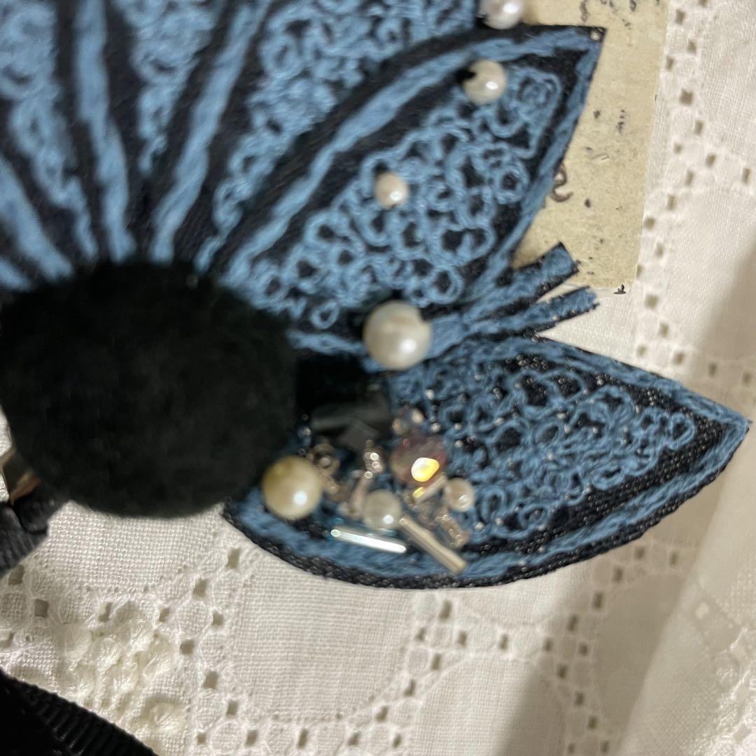 手作りブローチ*ミナペルホネン skyflower de お花のブローチ 手作りブローチ*ミナペルホネン skyflower de お花のブローチ