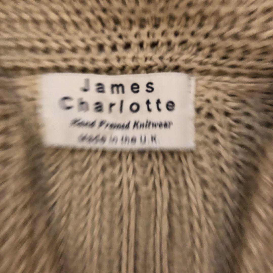 James Charlotte ベージュ ニットカーディガン麻100サイズ34