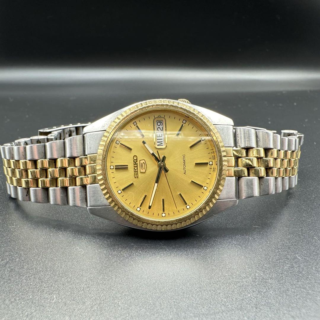 SEIKO5 セイコー 5 7S26-0500 コンビ裏スケ デイデイト