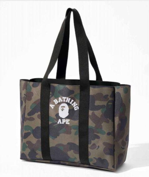 『129 』　A BATHING APE カモフラ柄 トートバッグ A BATHING APE トートバッグ 迷彩柄 - メルカリ