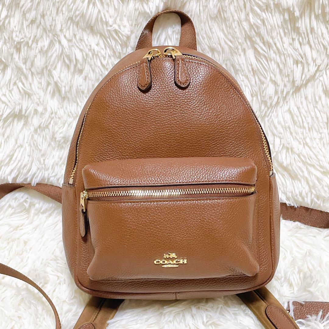 美品✨コーチ　ミニリュック　バックパック　レザー　ブラウン　38263