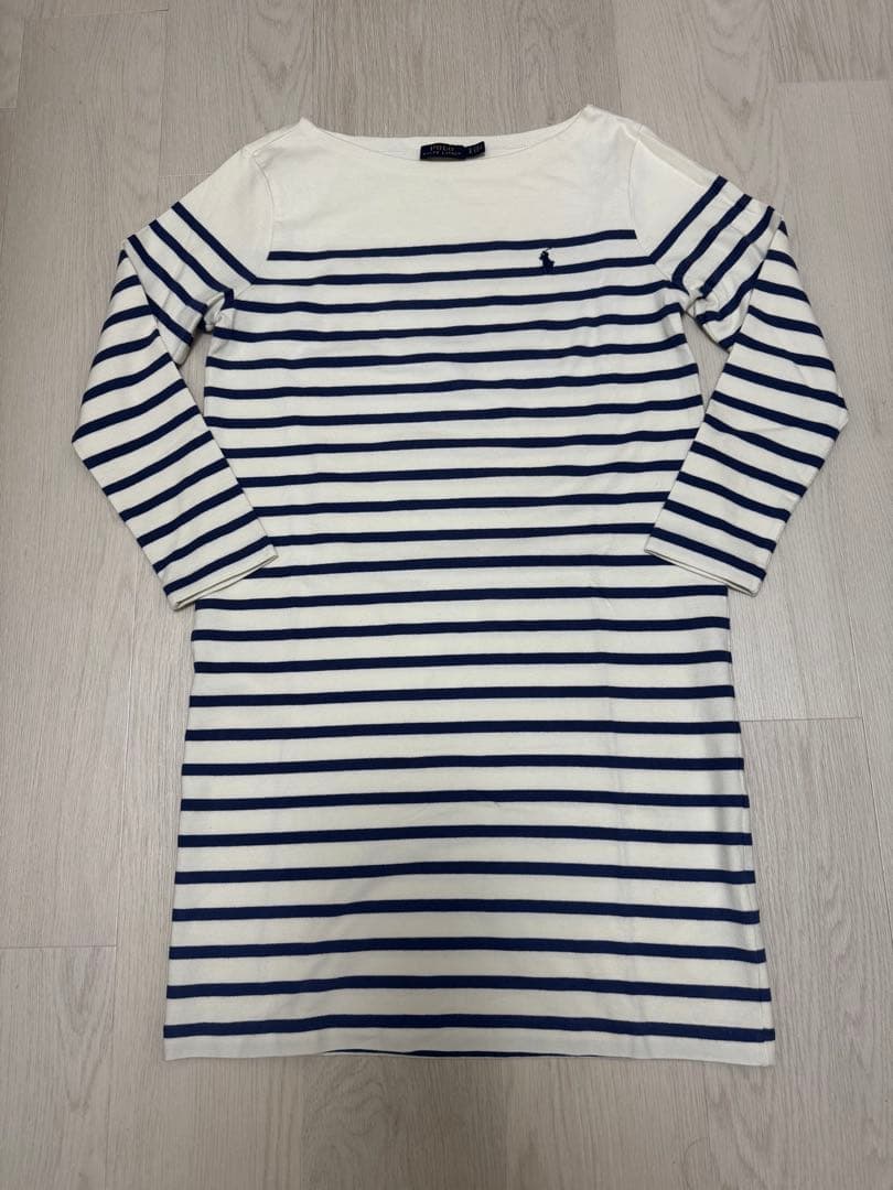 【美品】Polo Ralph Lauren ボーダー 9分袖 ミニワンピ