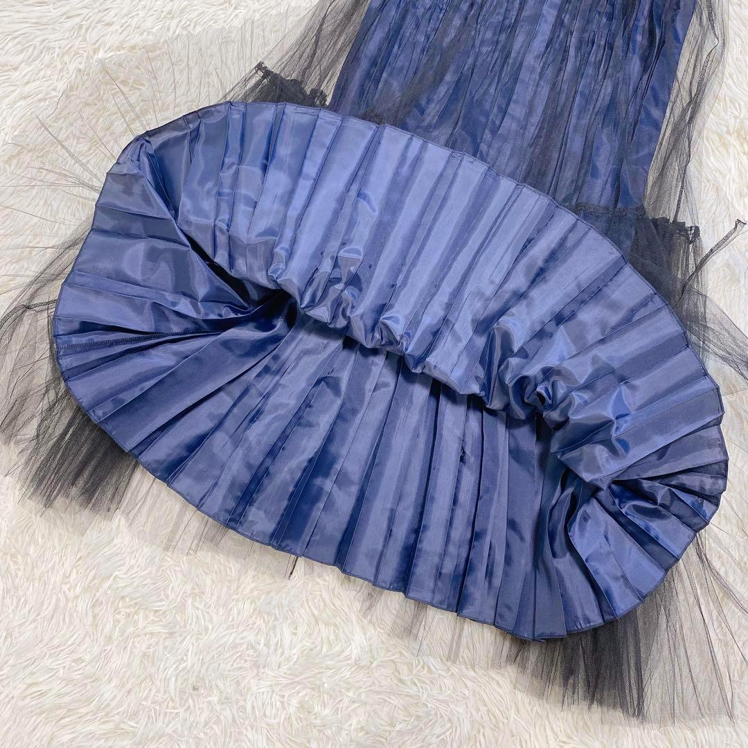【新品】ANAYI ロングスカート チュール シフォン プリーツ 現行タグ 人気 新品】ANAYI ロングスカート チュール シフォン プリーツ 現行