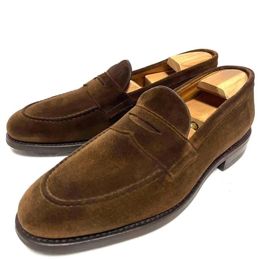 BERWICK スエード コインローファー 8 26.5 茶 ブラウン26.5cm・Berwick