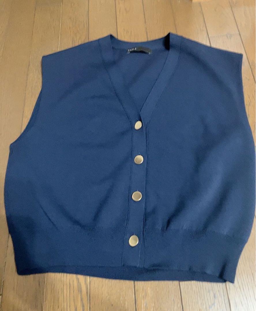 NOBLE CO/PE ニットベスト ネイビー NOBLE CO/PE ニットベスト ネイビー - メルカリ
