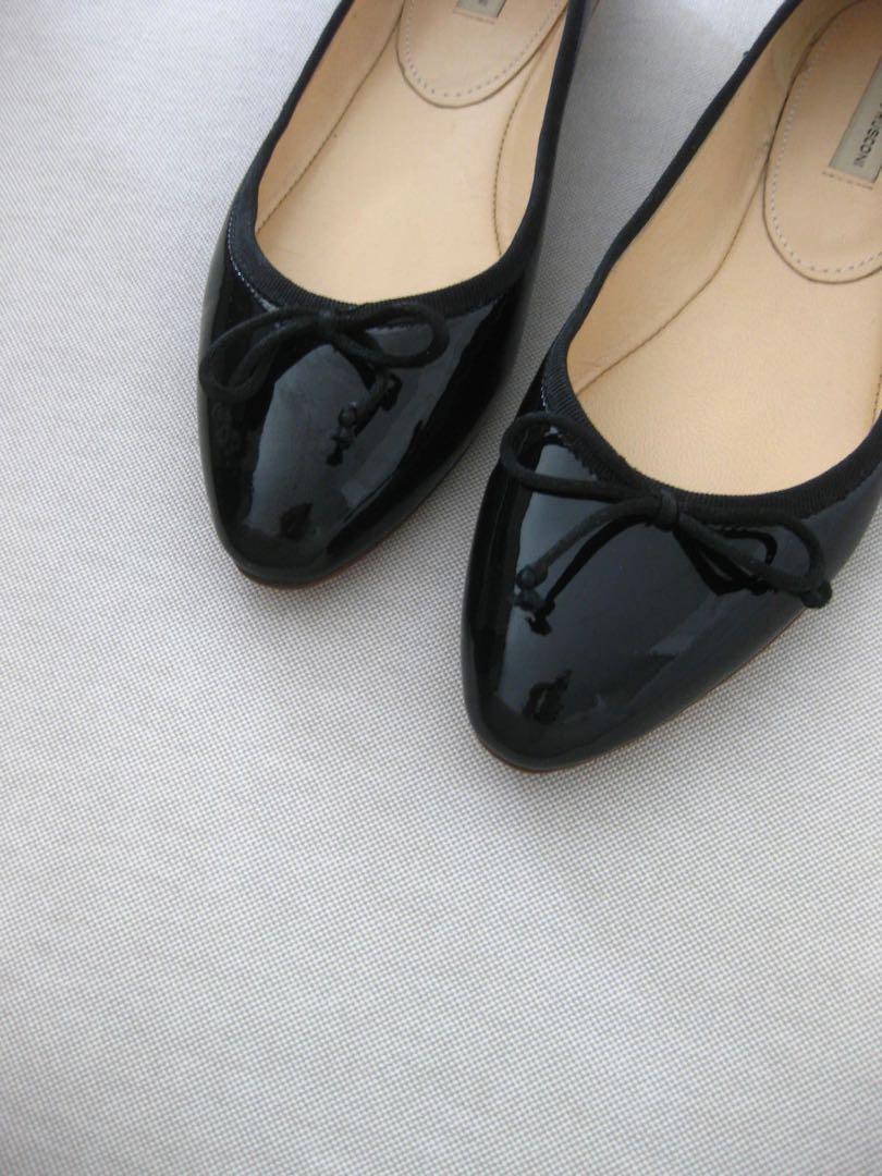 美品 ファビオルスコーニ フラットシューズ 黒エナメル35(22.5)イタリア製