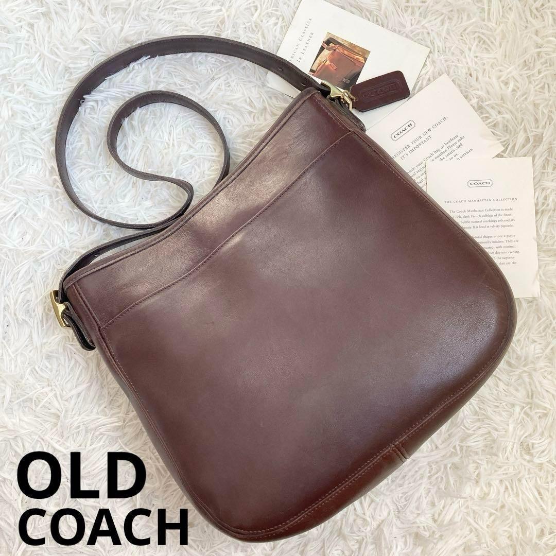 極美品 vintage coach old brown hobo バケツ