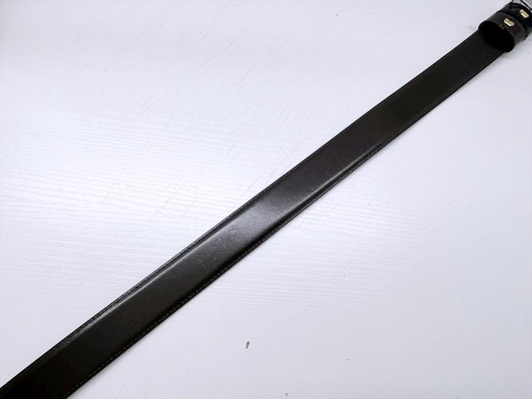 未使用保管　S.T. Dupont 　デュポン　ロゴバックル　レザー　ベルト　黒