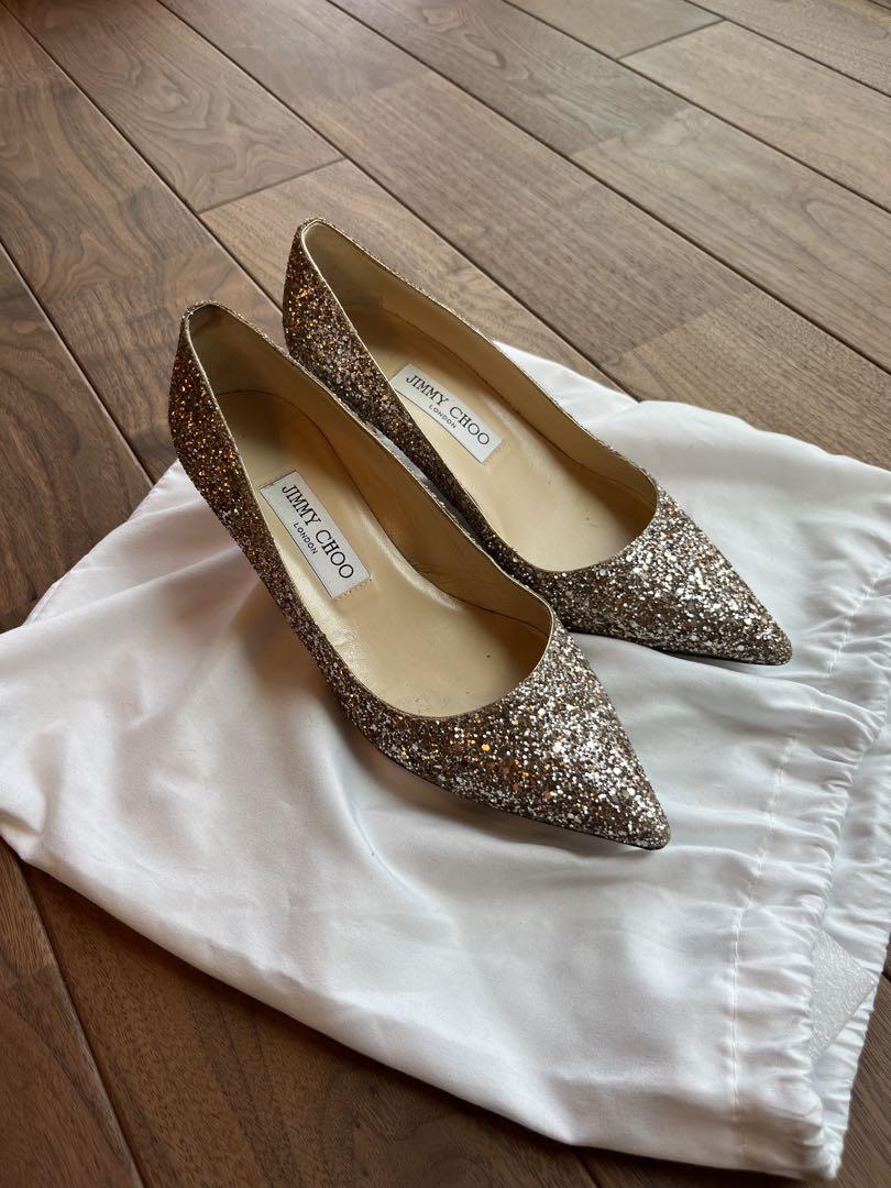 JIMMY CHOO ピンクゴールド ハイヒール 37