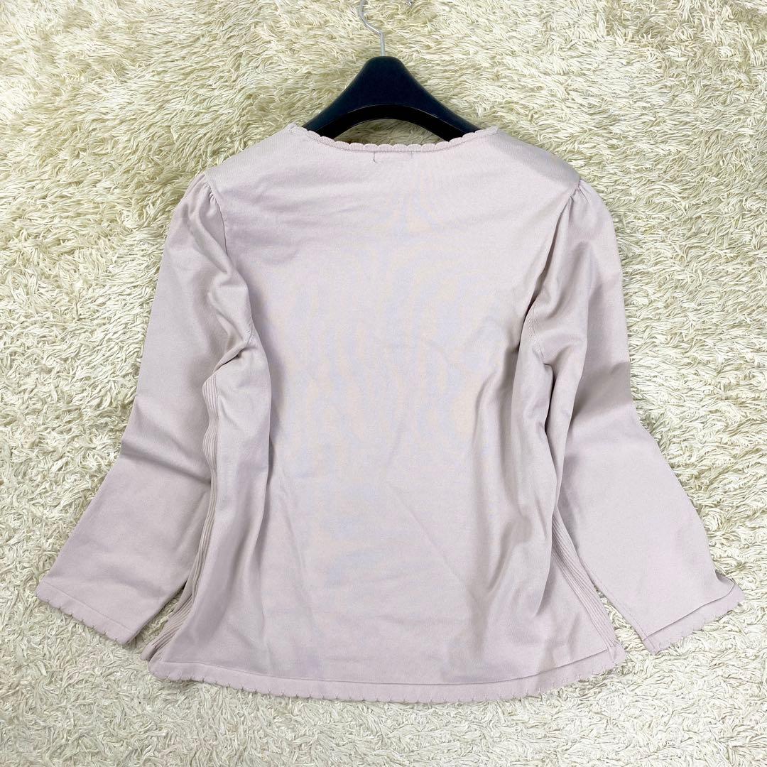 【極美品】トゥービーシック ビジューニットプルオーバー フラワー 44 ベージュ