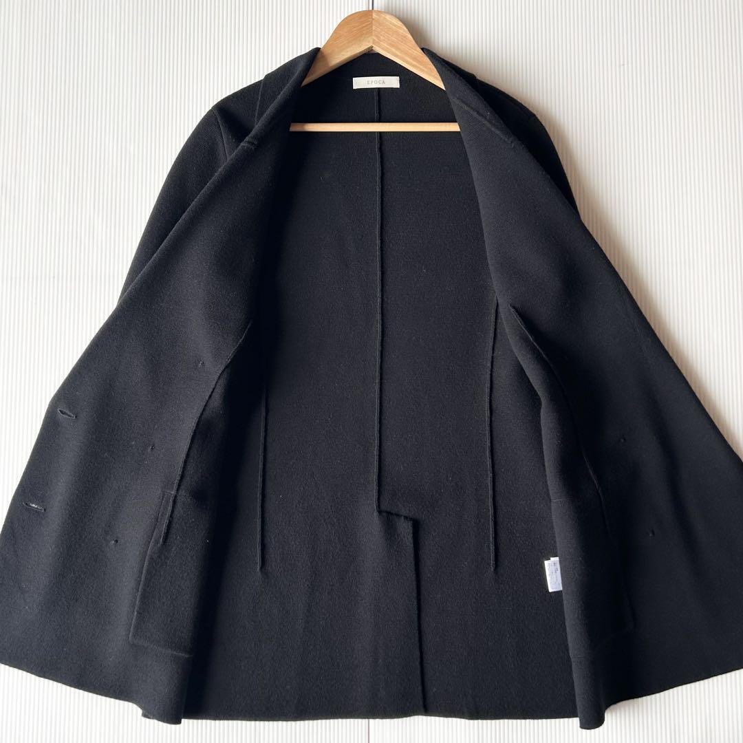 美品✨EPOCA ミラノリブ　ニットジャケット ブラック　40