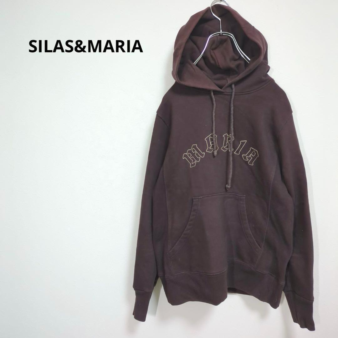 ◇サイラス【S】パーカー　フード　ポッケ　刺繍　MARIAロゴ　ストレッチトップス