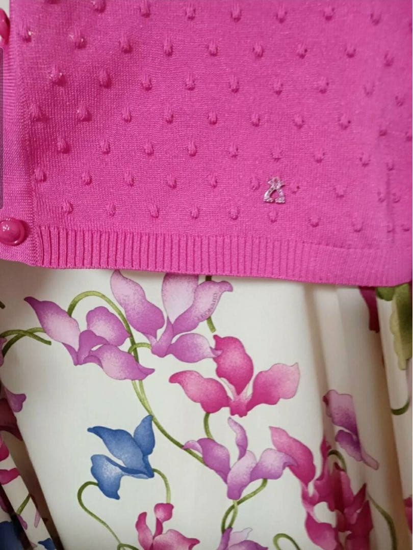 ☆極美品☆ レオナール シースルー袖 ワンピース 42 ☆極美品☆ レオナール シースルー袖 ワンピース 42