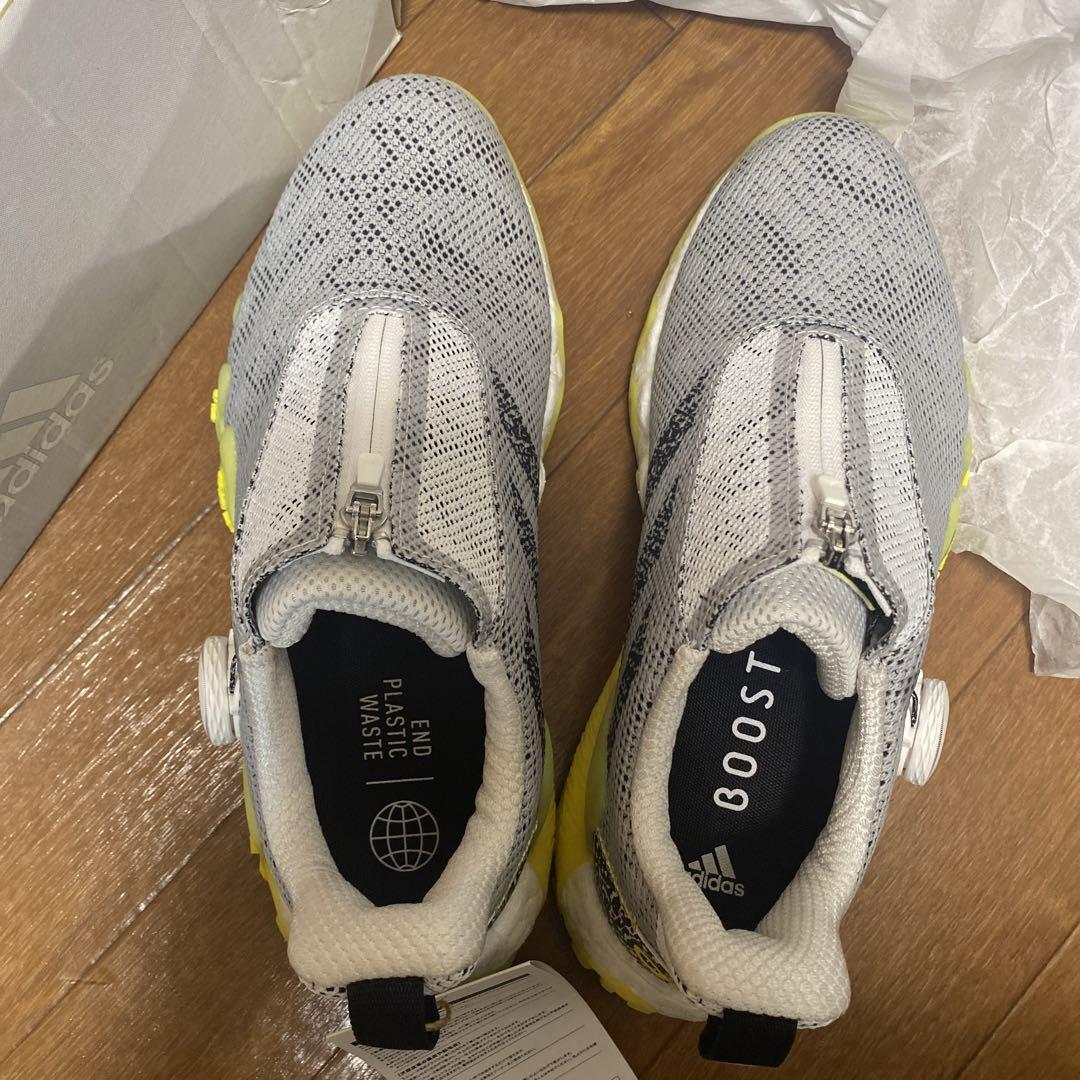 新品】アディダス ゴルフシューズ 白×イエロー O99000 ADIZERO 6
