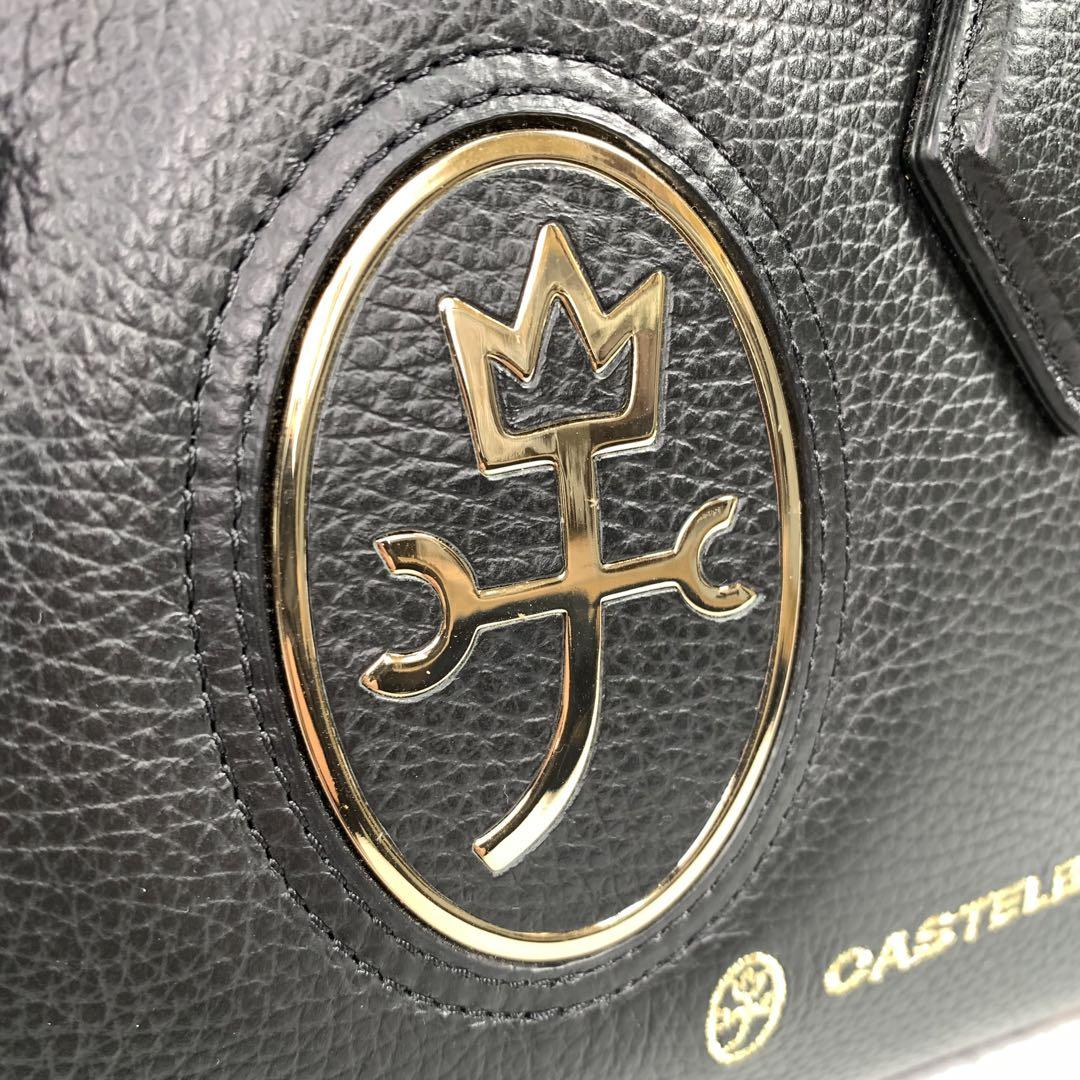 カステルバジャック シボ革 デカロゴ ハンドバッグ トップハンドル カステルバジャック シボ革 デカロゴ ハンドバッグ トップハンドル