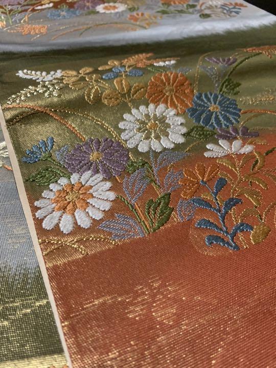 ただきます 華やか ⭐️唐織袋帯⭐️六通⭐️ゴールド⭐️草花文様⭐️ 3xYKX-m10413578343 ショップ