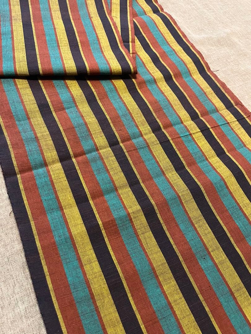 会津木綿 太縞模様 反物 着尺 会津木綿 太縞模様 反物 着尺