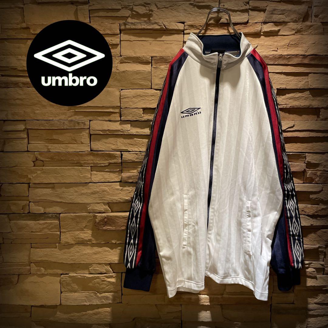 【希少カラー】y2k/UMBROアンブロ/テープロゴトラックジャケット/白/XL