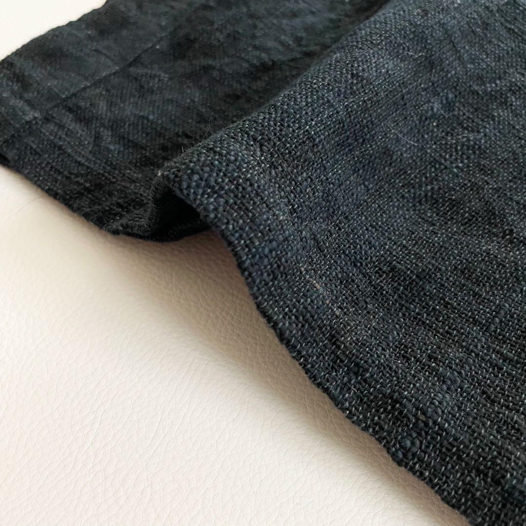 直感的な 4762 ウサト ワイドパンツ 天然素材 ダークネイビー ブラック FFREE SIZE