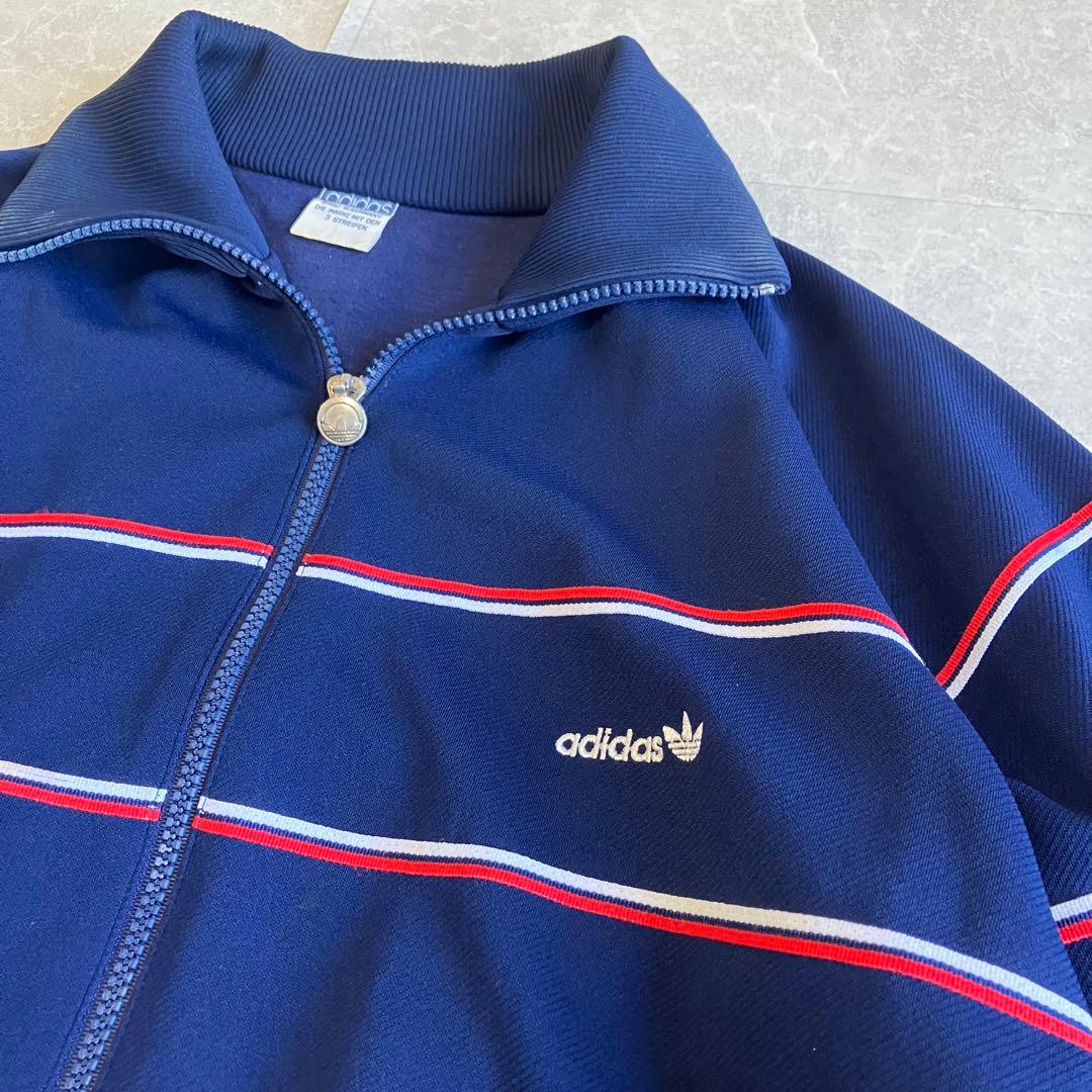 80s 中田圭祐着用 デサント製 adidas オールドアディダス ジャージ L