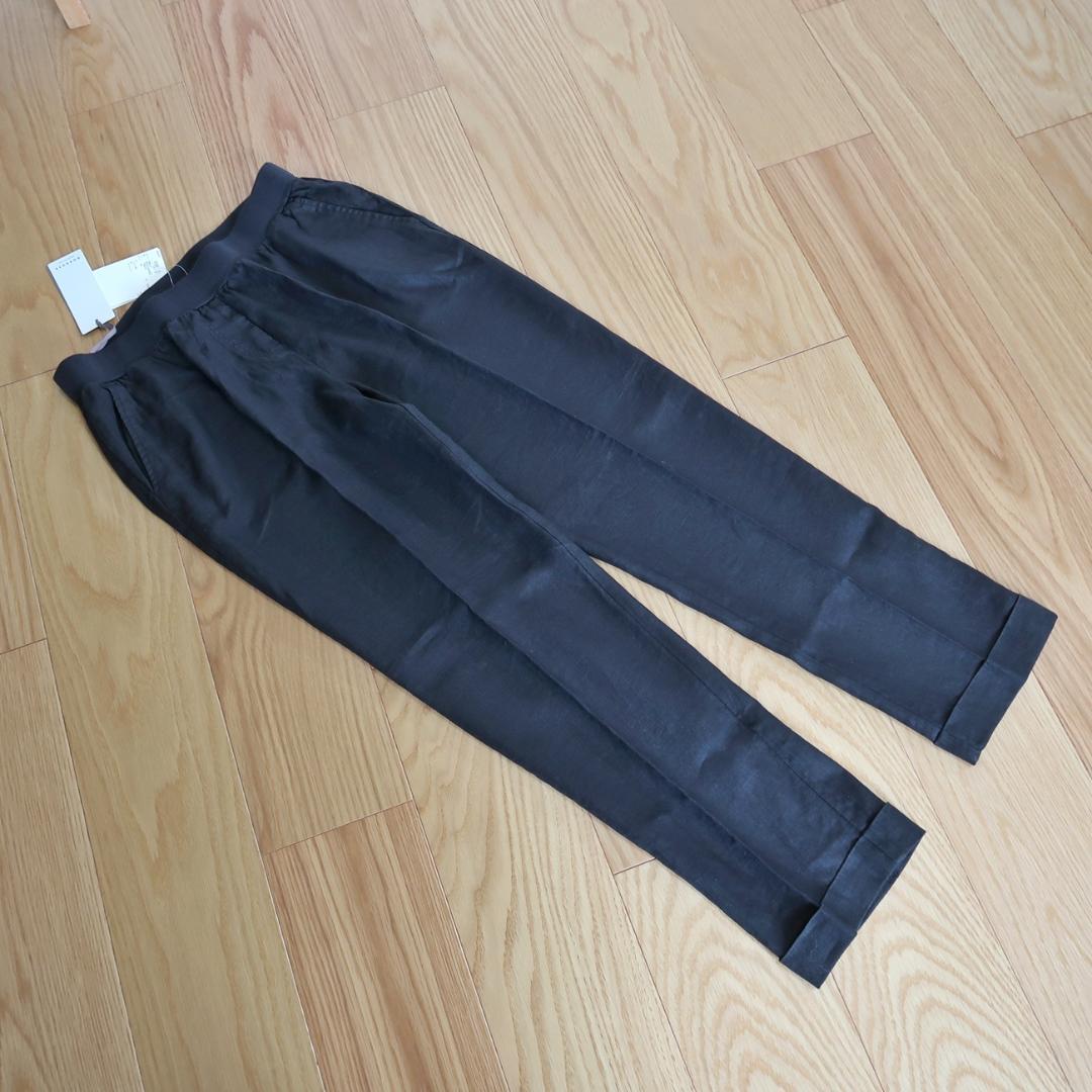 ROSSO 35■XL/44■麻のテーパードパンツ/ウエストゴム■定価3.8万