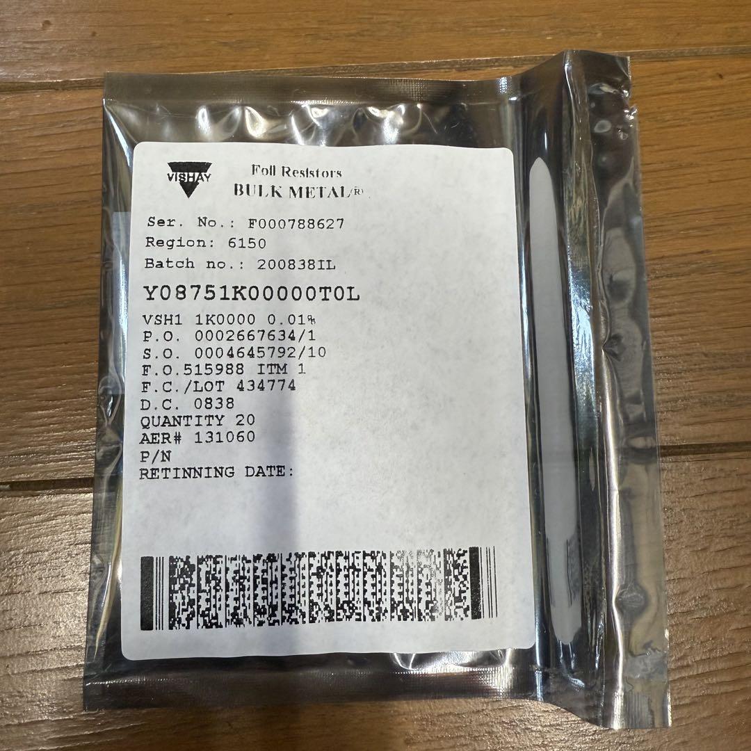 VSH1 1000Ω 0.01% 抵抗器 20個入り　未開封