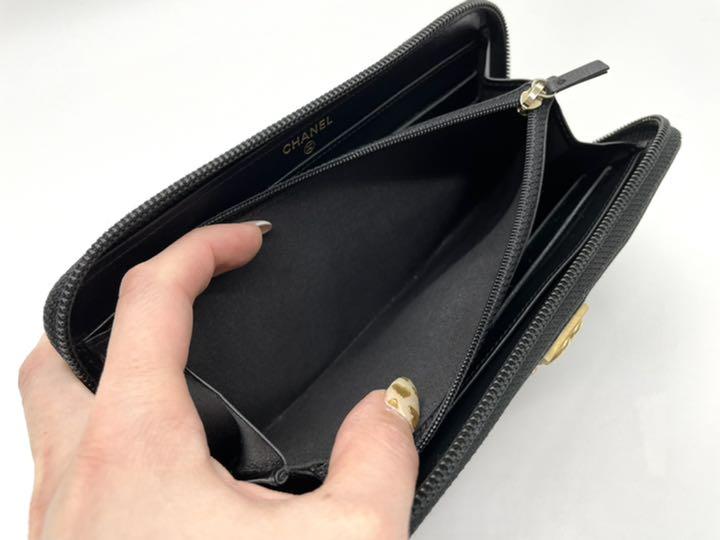 たらお CHANEL ラウンドファスナー 長財布 aRndB-m10454340455 ボーイシャネル ラムスキン ㊊うございま