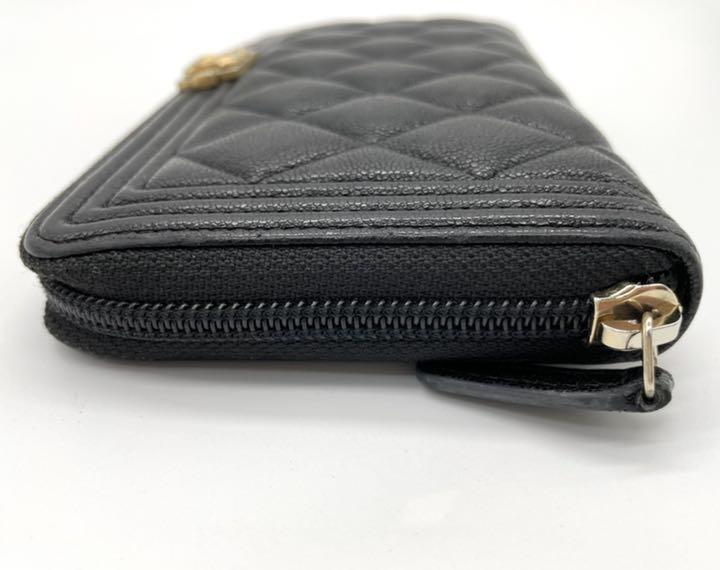 たらお CHANEL ラウンドファスナー 長財布 aRndB-m10454340455 ボーイシャネル ラムスキン ㊊うございま