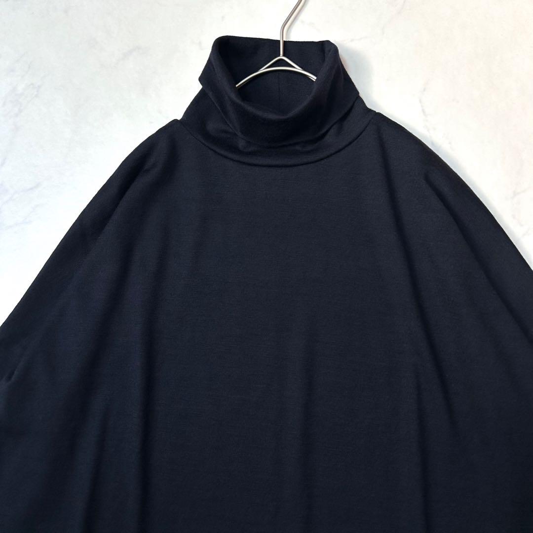 美品  中川政七商店  ウールのタートル ワイド プルオーバー ゆったり 黒